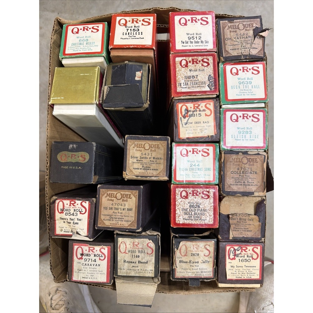 Player Word Song Piano Rolls Music Piano Scrolls (Lot of 22) QRS Melodee